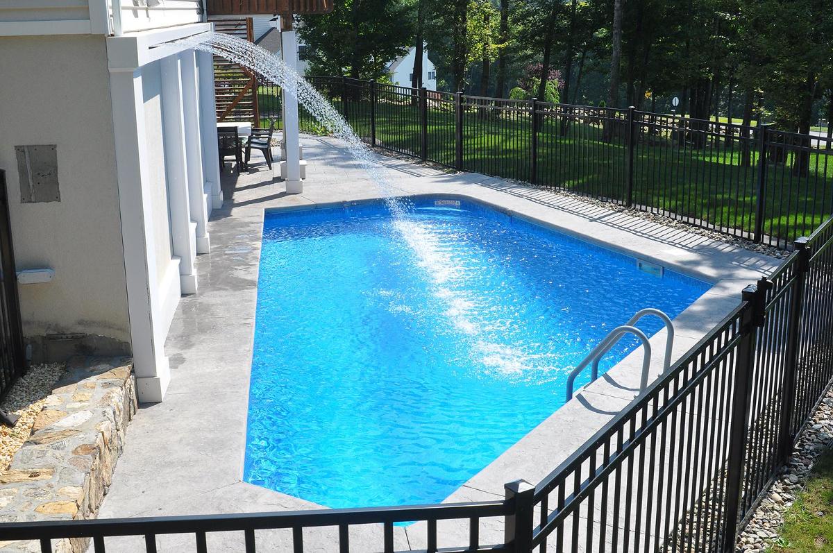 Custom inground pool with fountain