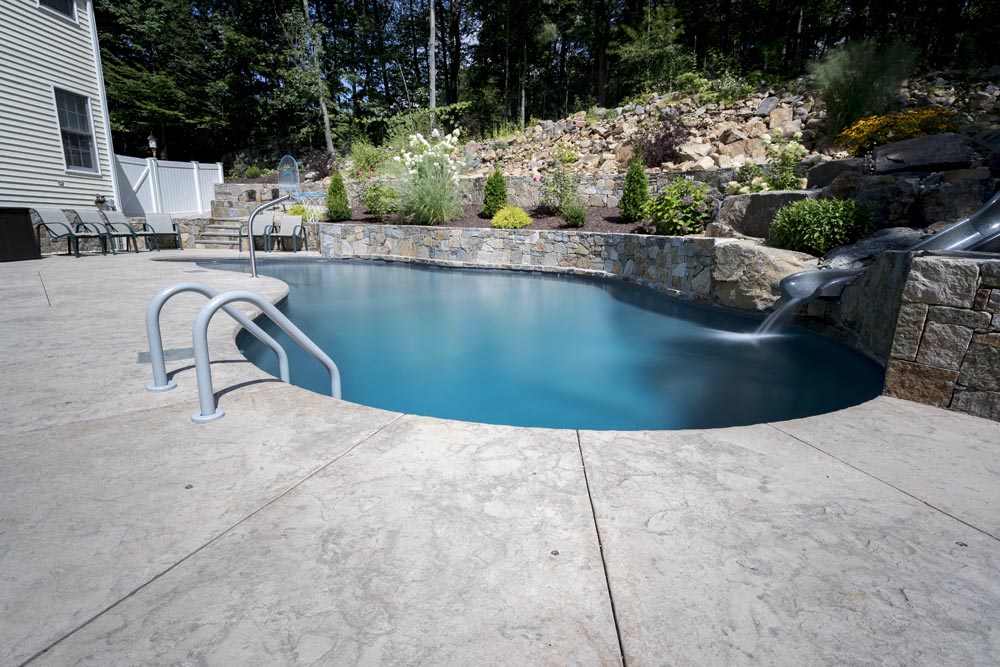 Custom inground pool with slide